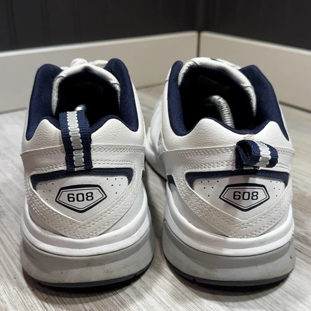 New Balance 608 v5 Mens 12 4E Extra Wide White Navy Training Shoes MX608WN5